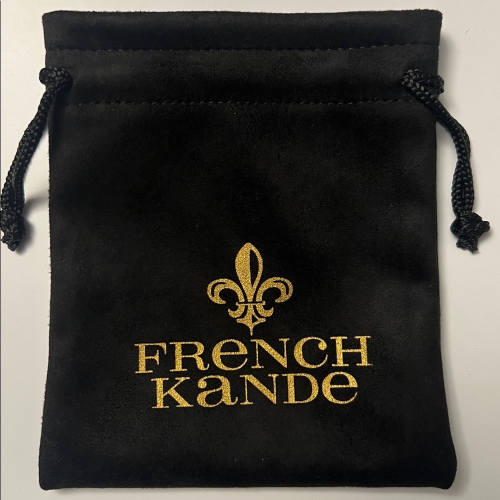 French Kande Black and Gold Drawstring Dust Bag - NEW